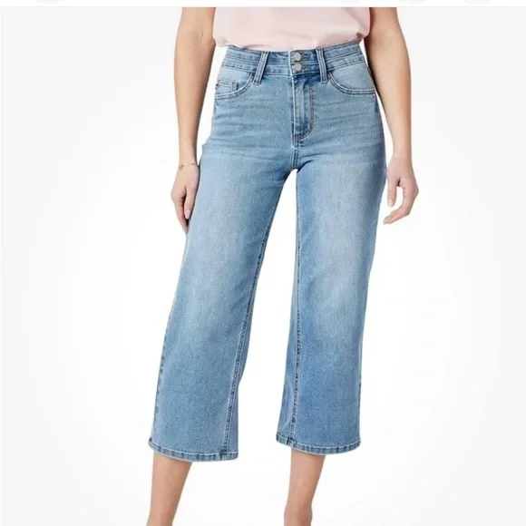 Judy Blue Jeans Womens 20W Wide Leg Crop Capri Stretch Style JB88616 New W/flaw - Picture 1 of 13